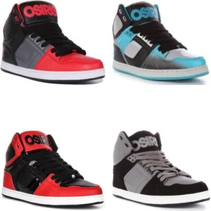 Osiris Nyc Hi Top Midtop Skate Mens Trainer In Red Black UK 6 - 12 - Picture 1 of 25