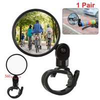 1 Pair Cycling Bike Bicycle Handlebar Rear View Mirror Flexible Safety with Base