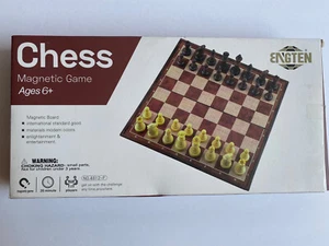 Magnetic Travel Chess & Checkers Set with Folding Board by ENGTEN. - Picture 1 of 4