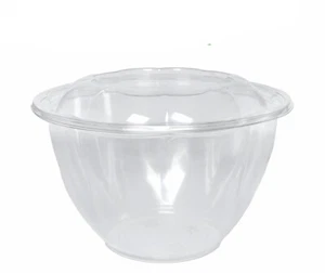 48oz Clear Plastic Disposable Salad Bowls with Lids - Picture 1 of 1