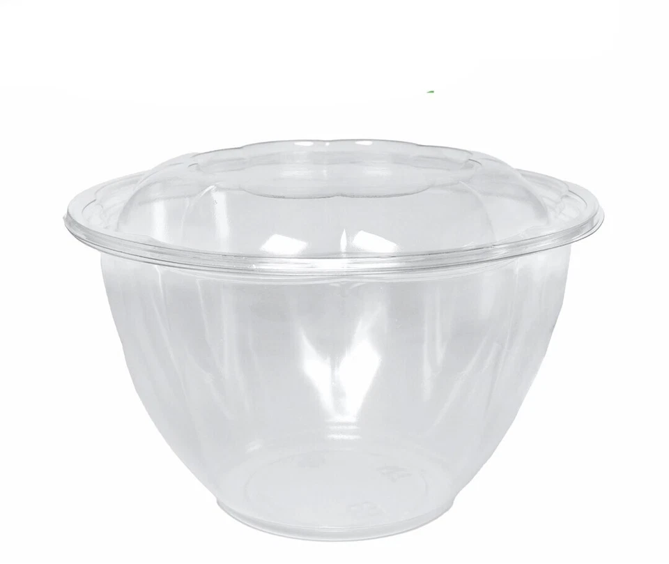 48oz Clear Plastic Disposable Salad Bowls with Lids - Image 1 of 1