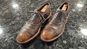 Allen Edmonds Strandmok Dainite Brown Leather Brogue Captoe Dress Shoes Men