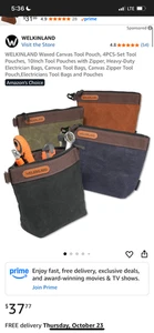Welkinland Werkzeugtasche aus gewachstem Canvas, 4-teiliges Set Werkzeugtaschen, 10 Zoll Werkzeugtaschen - Bild 1 von 10