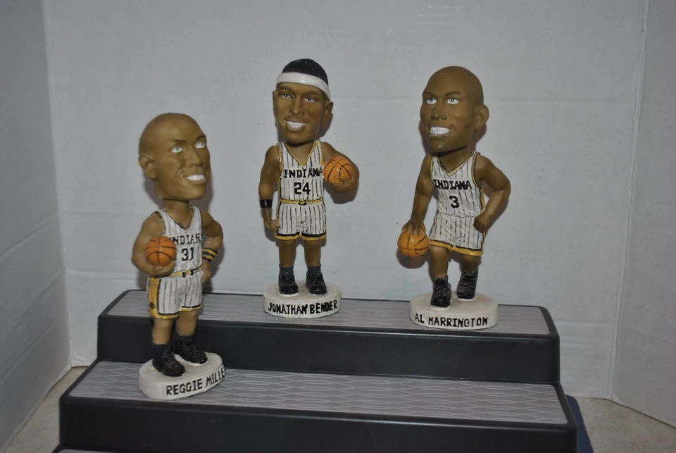 De colección Bobblehead SGA LOTE/3 NBA Indiana Pacers Ai Harrington 3 Bender 24 Miller 31 Foto 1 de 4