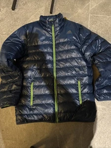 Adidas graue Daunen Ente Jacke Mantel schwarz Herren Gr. 2XL Puffer 55% Daunen - Bild 1 von 6