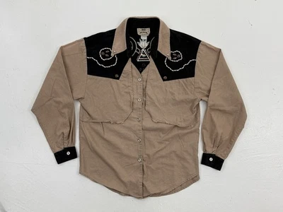 VTG 1849 Authentic Ranchwear Shirt Native American Teepee Western Rodeo Studded - Image 1 of 4