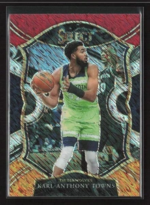 Karl-Anthony Towns 2020-21 Panini Select #36 Red White Orange Shimmer - Bild 1 von 2