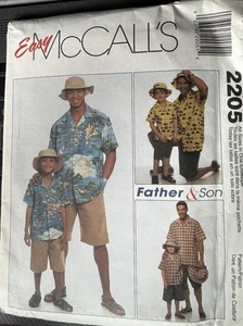 McCall's Father & Son Shirt, Shorts & Hat Boys' sz 3-8 Men chest 38-52 uncut - Picture 1 of 2
