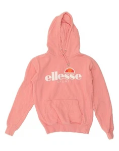 Sudadera con capucha gráfica ELLESSE para mujer Reino Unido 8 pequeña rosa algodón BT01 - Imagen 1 de 4