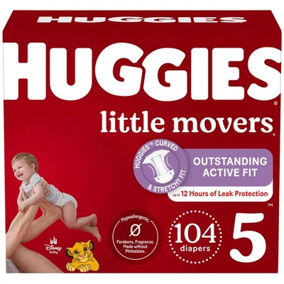 Pañales desechables para bebé Huggies Little Movers - Talla 5 - 104ct Foto 1 de 4
