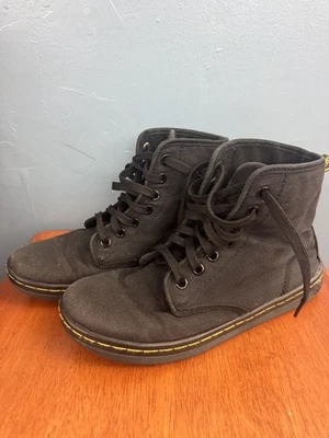 Botas Dr. Martens Shoreditch de lona negras para mujer talla 6 costuras amarillas Foto 1 de 4