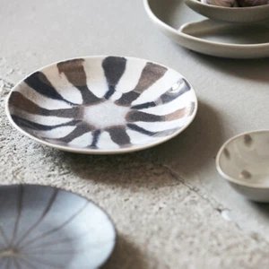 B-Ware % House Doctor Desserteller 'Organi'klein braun/blau Steinzeug Scandi - Bild 1 von 4