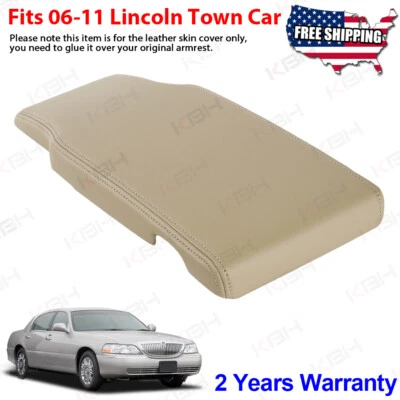 Fits 2006 2007 2008-2011 Lincoln Town Car Center Console Armrest Cover Parchment - Image 1 of 4