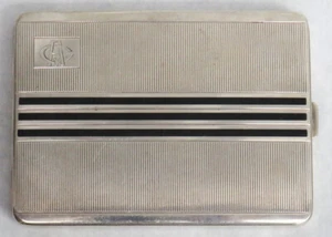 FRENCH DECO ERA PLATA ESTERLINA Y ESMALTE CIGARRILLO ESTUCHE 4" - Imagen 1 de 5