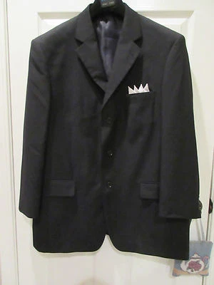 FERRECCI UOMO Men's BLACK POLYESTER-VISCOSE Jacket   Size 48 REGULAR - Image 1 of 4