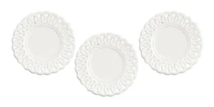 Dolls House Lace Edged Plates White Miniature Chrysnbon Dining Room Accessory - Picture 1 of 8