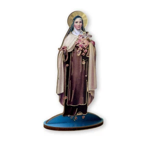 Figura estatua de madera de pie de 6" corte láser de Santa Teresa de Lisieux NUEVA ITALIA - Imagen 1 de 1