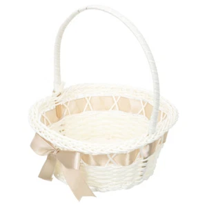 Wedding Flower Basket Rustic with Handle Small Baskets for Favors Bride - Picture 1 of 12