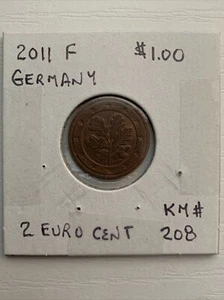 Germany - Federal Republic 2 Euro Cent, KM# 208 2011 F ⚜️®🌎 - Picture 1 of 3