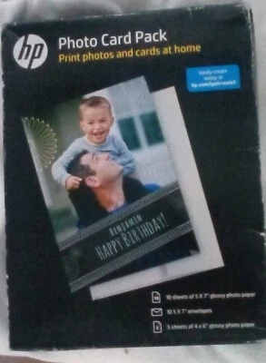 HP Photo Card Pack, 15 sheets Glossy Photo Paper & Envelopes, SF791A - Image 1 of 2