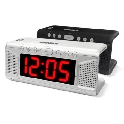 Magnavox MR41807 1.8" Dual Alarm Clock Digital FM Radio Qi Wireless Charging AUX - Image 1 of 4