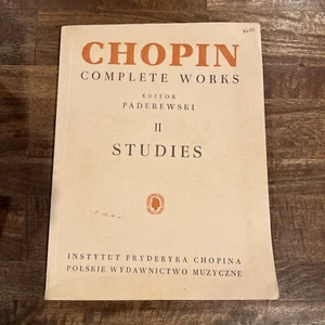 Piano Music Book CHOPIN Complete Works II Studies Paderewski 14th Ed Poland 1973 - Picture 1 of 2