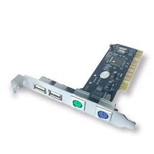 PCI 2-port USB 2.0 + 2-Port Ps/2 Controller Card #a853 - Zdjęcie 1 z 3