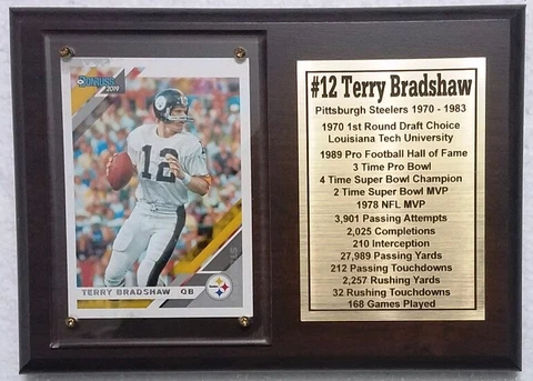 Pittsburgh Steelers Terry Bradshaw Football Card Plaque Cover
