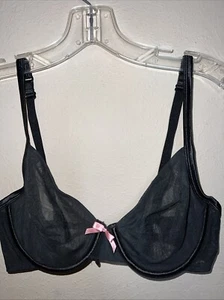 Vintage Victoria's Secret 36C Black Unlined Sheer Bra Very Sexy 2003 VS - Picture 1 of 9
