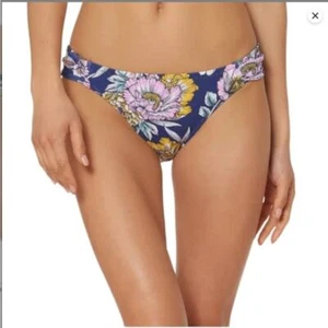 Jessica Simpson “Estilo” Blueberry Floral Print Bikini Bottoms Shirred XL new - Picture 1 of 2