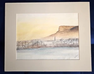 Original C Jenkins Art Work Drawing Pencil Signed Matted Unframed 16" x 13" - Picture 1 of 4