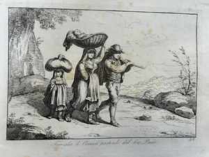 Familie von Ciociari Bartolomeo Pinelli Radierung 1815 - Bild 1 von 8