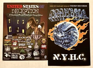 MADBALL N.Y.H.C & UNITED STATES OF DECEPTION/DOWNLOW NYHC 2 SMALL FLYER LOT - Picture 1 of 2
