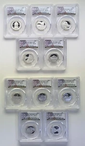 2010 & 2011 S 10 Coin SILVER PCGS 70 Proof National Park Quarter Set - Picture 1 of 4