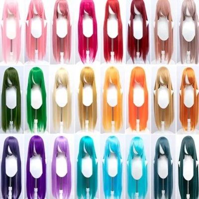 Peluca Cosplay Recta 40" Larga Resistente al Calor Pelucas Sintéticas Anime Fiesta Pelucas Foto 1 de 4