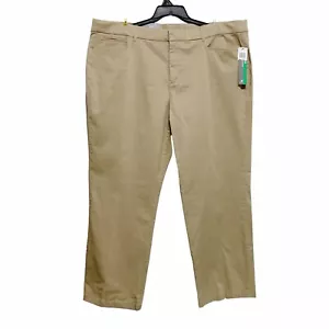 JM Collection Trouser Work Pants Women's Size 24W No Gap Elastic Waist Tan NWT - Picture 1 of 11
