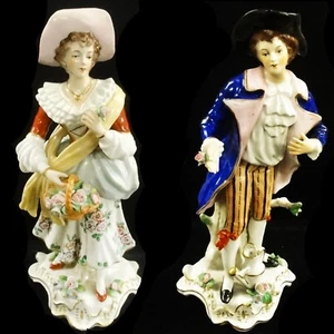 Lady & Man Pair of Dresden Porcelain Figurines SITZENDORF made in East Germany - Picture 1 of 12