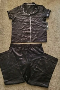 Rachel Zoe Damen schwarz Satin 2 Stück Pyjama Set Größe L $ 98 - Bild 1 von 7