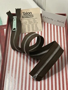 1 Vintage TALON USA BELL LONG-TAB ZIPPER SEPARATING #5 Metal 21.5” NOS Brown - Picture 1 of 8