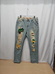 Markenlos Hip Hop Cartoon Street Herren 34 Distressed Jeans Y2K 90s - Bild 1 von 17