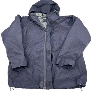 Lands' End Gore-Tex Full Zip Hooded Jacket Men's Size Medium Tall Navy Blue - Picture 1 of 17