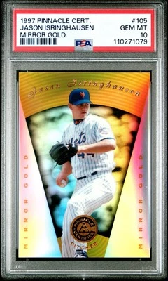 Jason Isringhausen 1997 certificado Pinnacle espejo dorado PSA 10 *POP 1-ALTO* cc17 Foto 1 de 2