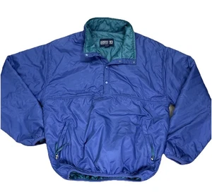 Vintage Lands' End T Snap Nylon Insulated Pullover Top Unisex Size L USA Made - Picture 1 of 10