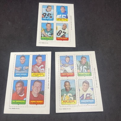 1969 Topps Football Card Cards Mini 4-In-1 Lot Of  3 Super NICE! Norm Snead Etc. - Image 1 of 4