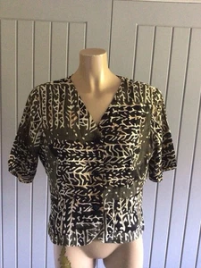Adini Ladies Patterned Cotton Jacket Top With Buttons Sz L UK 12/14 Cotton Lined - Picture 1 of 11