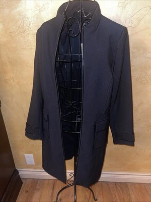 Nuevo con etiquetas $270 Abrigo Bordeado Negro Casa Blanca Mercado Talla M Forrado Foto 1 de 4