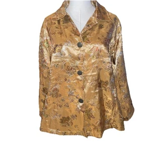 Talbots Tapiz Dorado Floral Chaqueta 3 Botones Forrada, XL:Chico Talla 3 Nuevo Con Etiquetas - Imagen 1 de 6