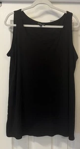 Eileen Fisher Damen 100 % Seide Tanktop Gr. 2X schwarz Schrank Klammer Kapsel Stück - Bild 1 von 8