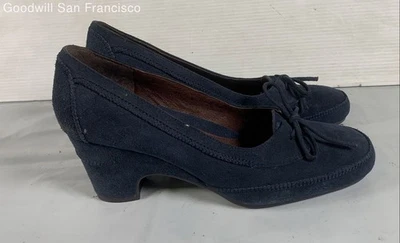 Aerosoles Negro Gamuza Punta Redonda Sin Cordones Clásico Bloque Bomba Mujer Tacones Talla 7 Foto 1 de 4