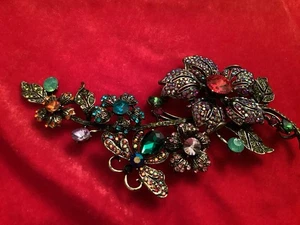 Hugh wunderschöne bunte Brosche Strass 6 cm lang - Bild 1 von 6